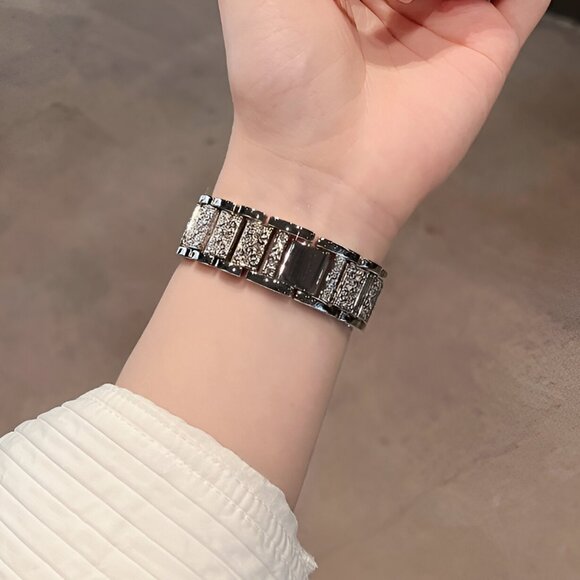 Apple Watch Band Adjustable Luxury Stylish Strap Silver Stainless Chain - Silve - Picture 5 of 7